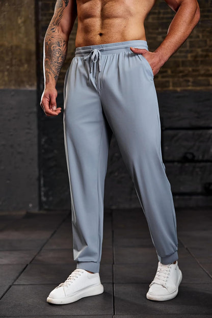 Mens Jogger Pants Workout Athletic Casual Drawstring Elastic Waist Lightweight Sport Running Sweatpants Grey, Xx-Large