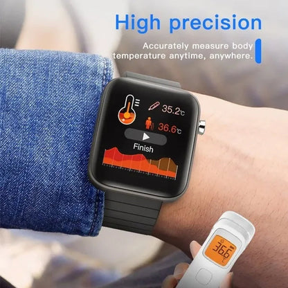2021 NEW Smart Watch Bluetooth Watch Body Temperature Blood Pressure Blood Oxygen Monitor Wristband Fitness Tracker Bracelet Heart Rate Monitor Smartwatch 1.54" Large Screen with Flashlight PK DZ09 Apple Watch Series 6 5 4 Galaxy Watch Active