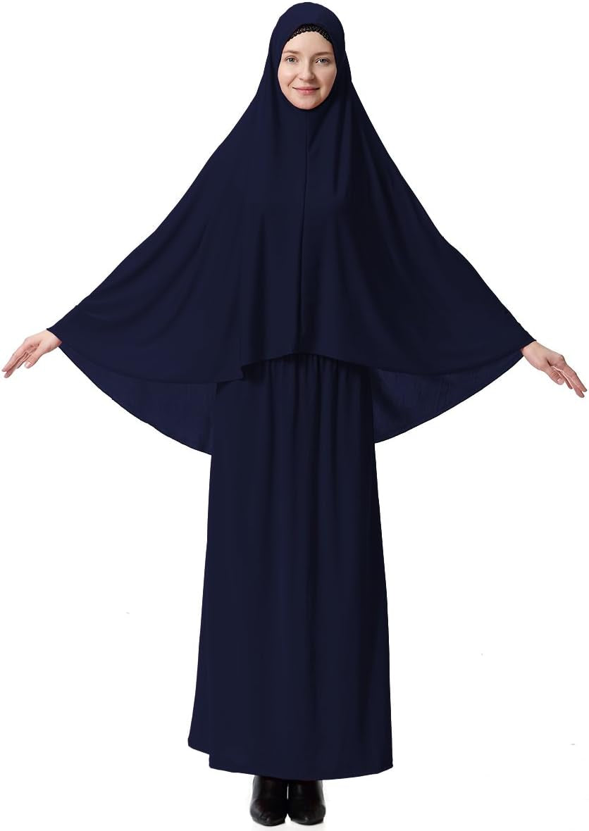 Muslim Islamic Women'S Khimar 2Pcs Sets Soft Distinctive Prayer Dress Hijab Abaya Suit(10 Colors Available)