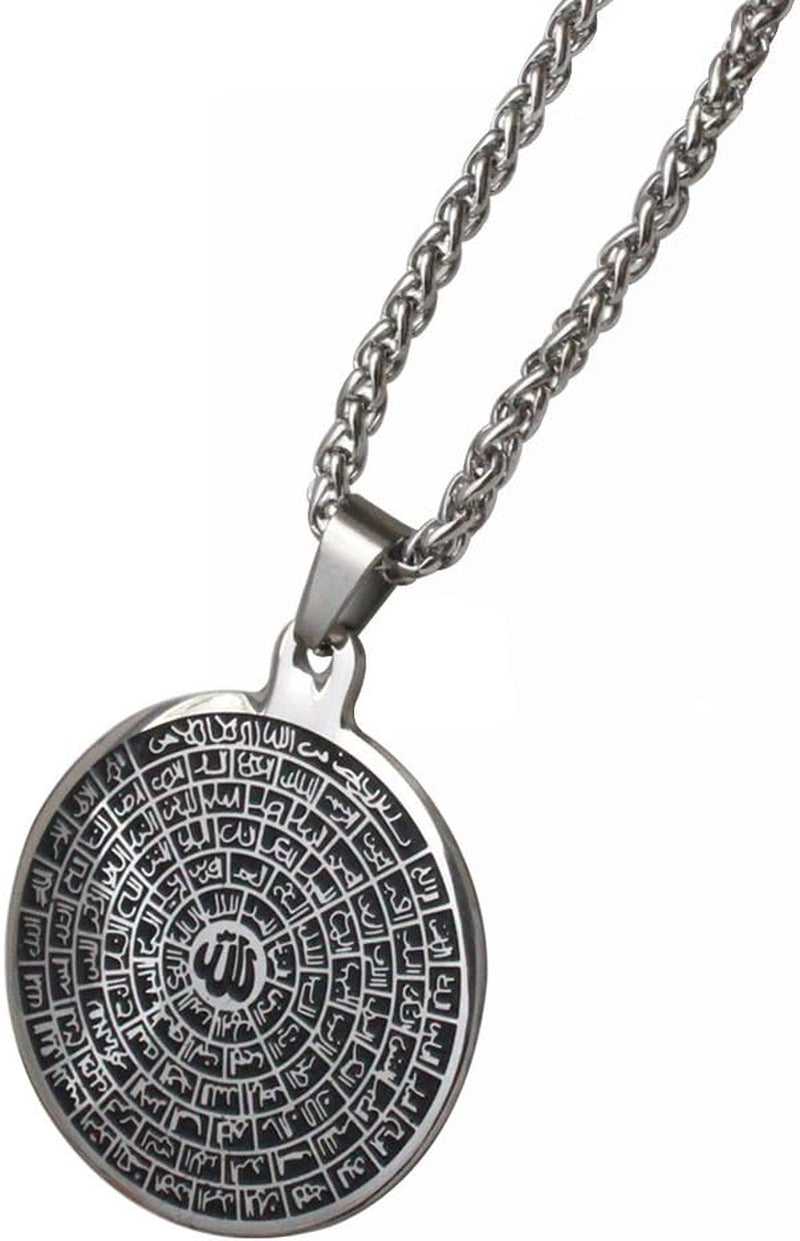 Asma-Ul-Husna 99 Names of ALLAH Stainless Steel 60 Cm Chain Necklace for Man Women Islamic Muslim Jewelry