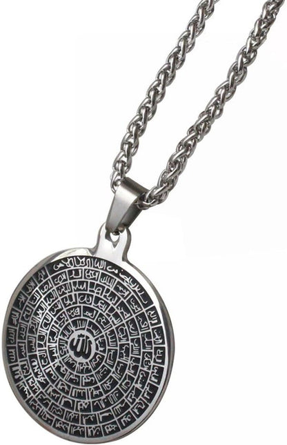 Asma-Ul-Husna 99 Names of ALLAH Stainless Steel 60 Cm Chain Necklace for Man Women Islamic Muslim Jewelry