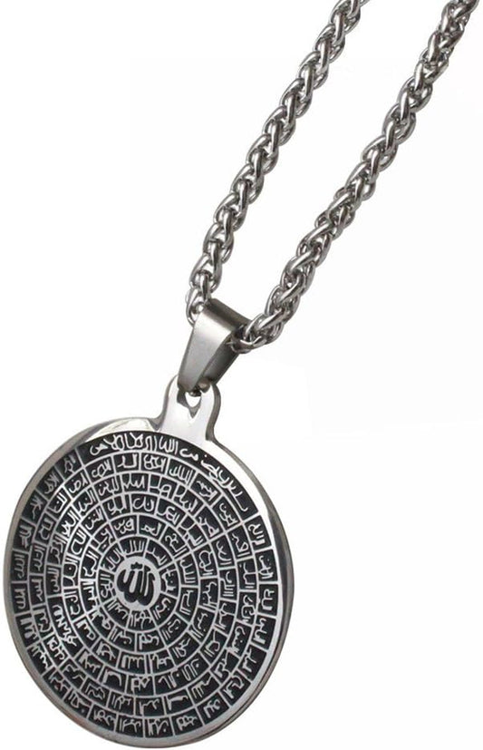 Asma-Ul-Husna 99 Names of ALLAH Stainless Steel 60 Cm Chain Necklace for Man Women Islamic Muslim Jewelry