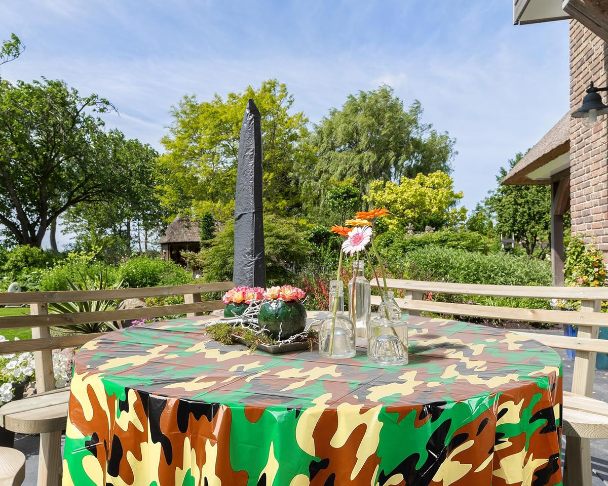 6 Pack Camo Tablecloth Camouflage Plastic Tablecover round Plastic Table Cloth Disposable Camo Party Table Covers Army Party Decorations for Hunting Military Birthday Party Supplies