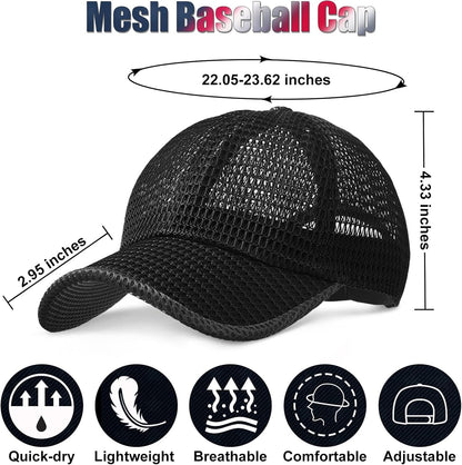 Summer Mesh Baseball Cap for Men Adjustable Breathable Caps Women Men'S Hat Quick Dry Hats Casual Trucker Hat