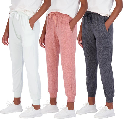 3 Pack: Women'S Ultra-Soft Lounge Joggers Sweatpants Athletic Yoga Pants with Pockets (Available in Plus)