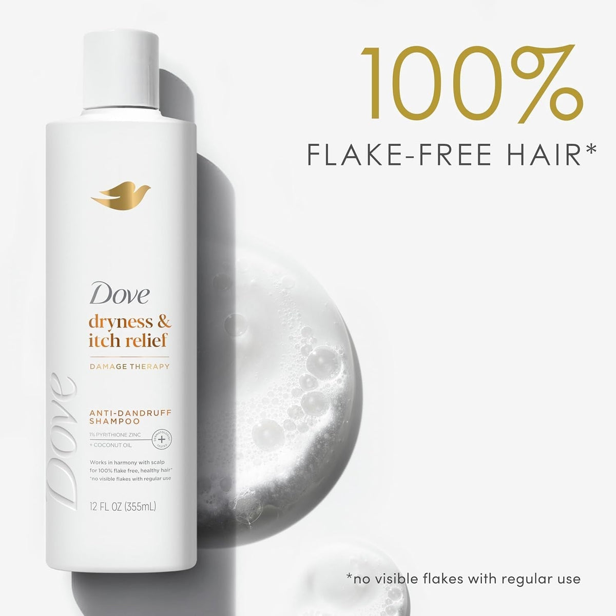 Damage Therapy Derma Shampoo Dryness + Itch for Flaky Scalp with Pyrithione Zinc and Coconut Oil 12 Fl Oz
