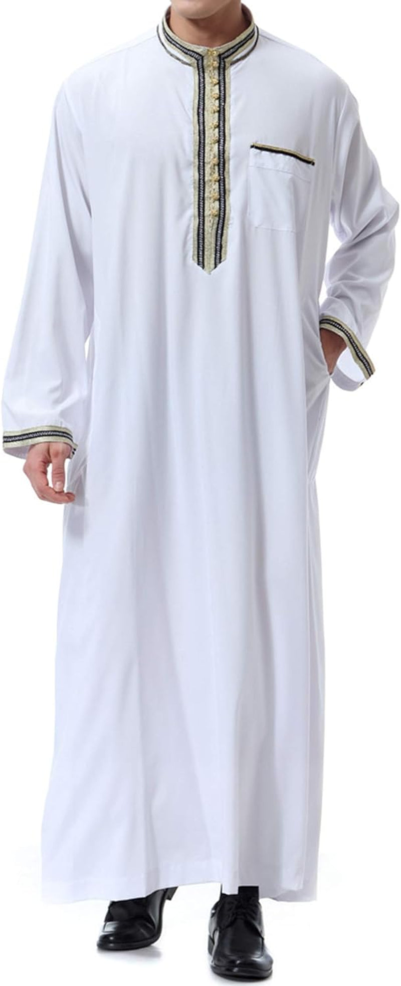 Islamic Mens Clothing Kaftan Maxi-Muslim Male Shirt Long Sleeve Abaya Dubai Cotton…