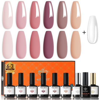 Gel Nail Polish Set, 6 Colors Easter Pastel Gel Polish Set with Nail Art Liner Brush, Soft Pink White Light Purple Blue Green Nude Spring Painting Nail Gel Polish Kit Mani DIY Salon Gifts