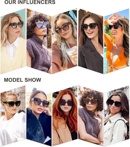 Trendy Oversized Polarized Sunglasses Womens Big Square Cateye Sunnies, Lentes De Sol Para Mujer SJ2205