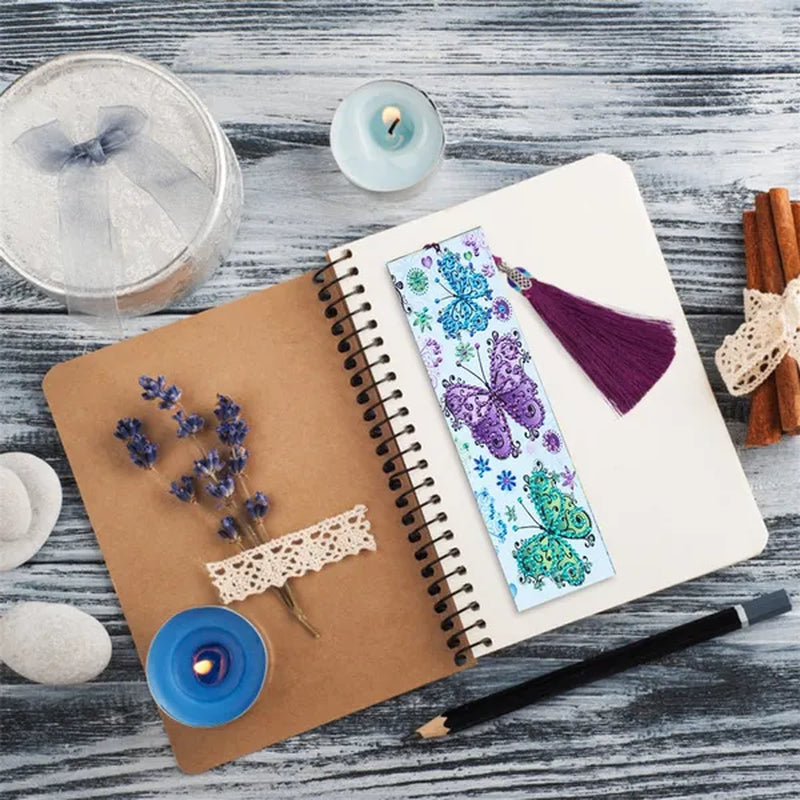 20 Types New Diy Leather Book Marks Special Shaped Diamond Painting Tassel Bookmarks Crafts 5D Exquisite Diamond Bookmark Learning Gifts