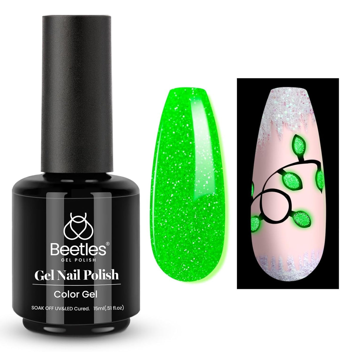 Beetles Gel Nail Polish, 1Pcs 15ml Electric Punk Bright Blue Color Gel Polish Soak Off Uv LED Gel Nail Art DIY Gel Nail Manicure for Girls Women Gifts Spring