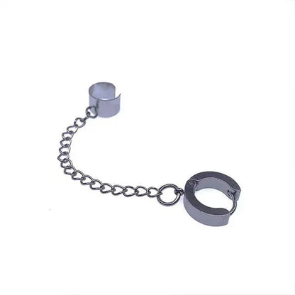 New Super Cool Dark Simple Chain One-Piece Ear Bone Clip Male and Female Jumper Earrings