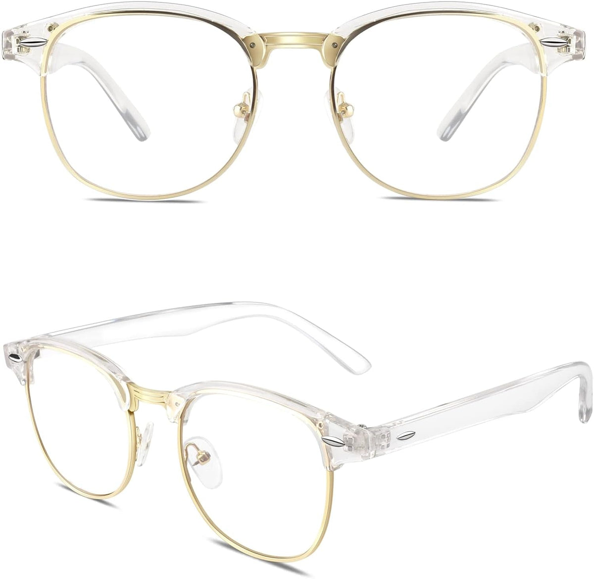 Happy Store CN56 Vintage Inspired Classic Horn Rimmed Nerd UV400 Clear Lens Glasses