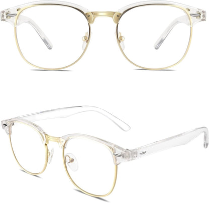 Happy Store CN56 Vintage Inspired Classic Horn Rimmed Nerd UV400 Clear Lens Glasses