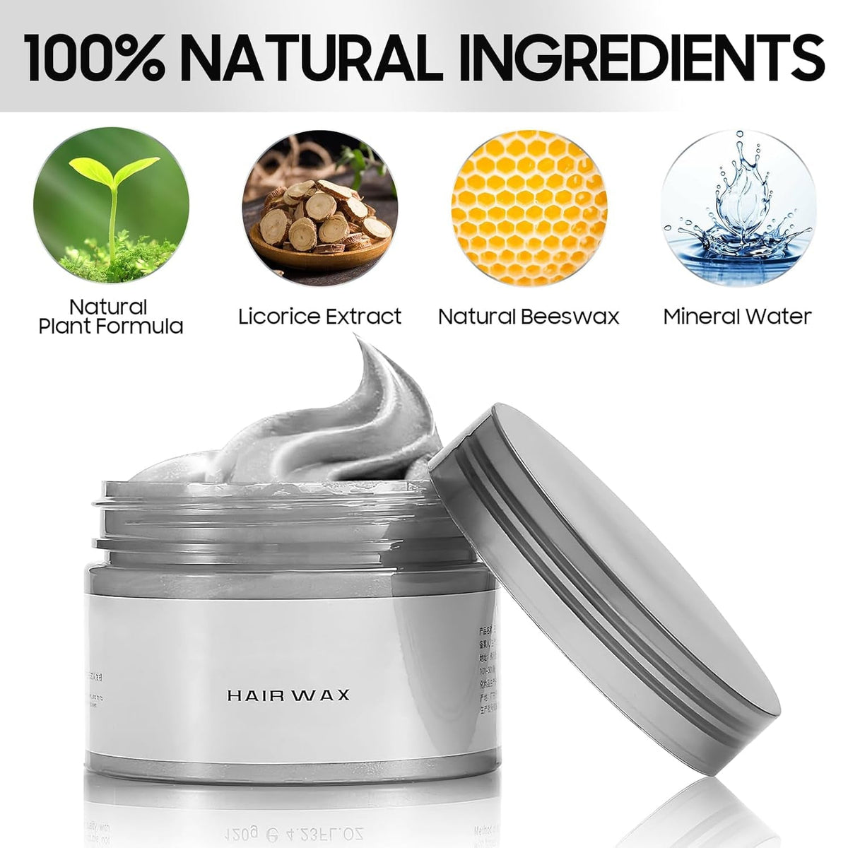 Temporary White Hair Color Wax, Instant Hairstyle Cream Hair Pomades, Easy Cleaning Disposable Hair Styling Paint for Men Women Kids Cosplay, Party and Ball