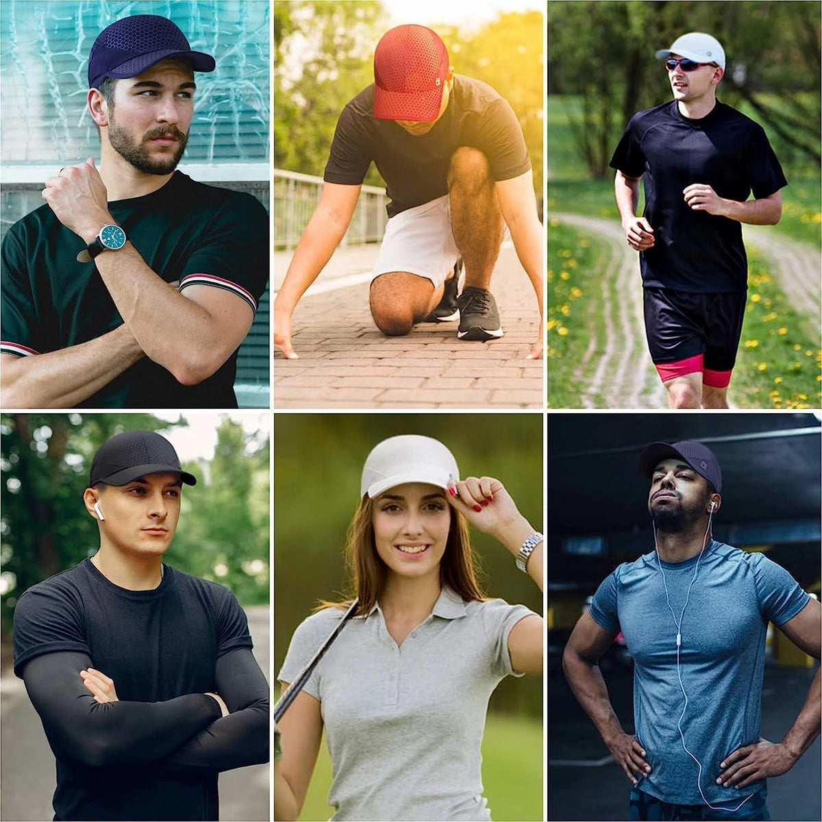 Stretch Running Hat with Soft Brim, Quick Dry, Unstructured, Unisex-Adult