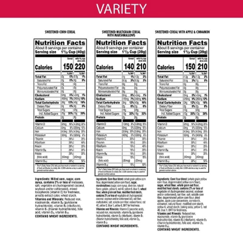 Kellogg'S Cereal, Variety Pack 37.3 Oz., 3 Pk.