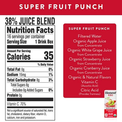 Honest Kids Organic Fruit Juice Drink Boxes Variety Pack 6 Fl. Oz., 40 Pk.