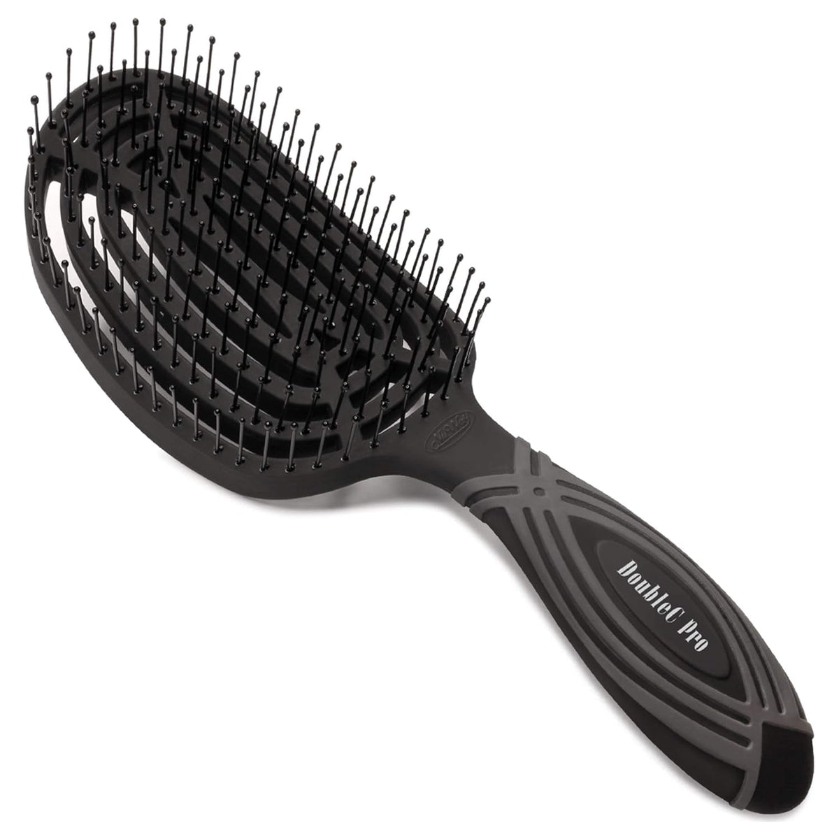 ® Doublec PRO® U.S. Patented Double Curved Detangling Brush Is Hair Dryer Safe (Black)