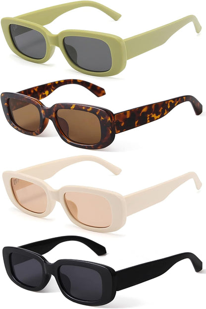 Retro Rectangle Sunglasses Women and Men Vintage Small Square Sun Glasses UV Protection Glasse