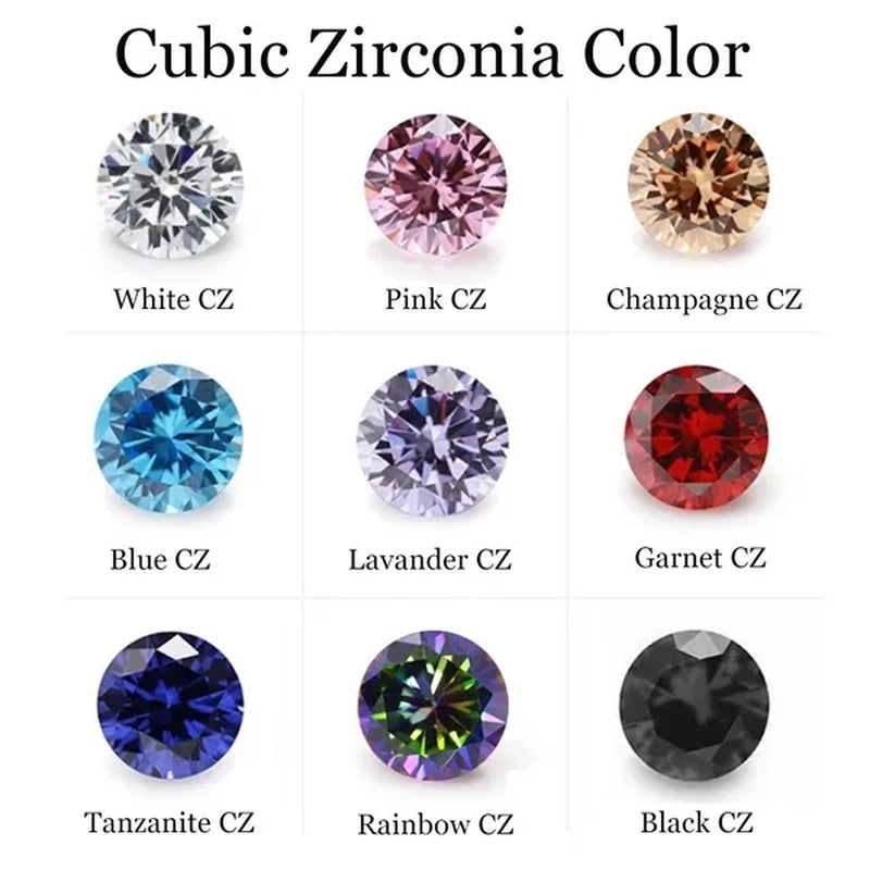 1 Pairs 3-8Mm Unisex Stud Earrings, 316L Stainless Steel round Cubic Zirconia Stud Earring, Ear Cartilage Piercing Earrings 9 Zircon Colors