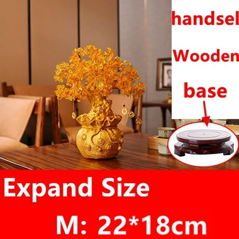 Resin Citrine Feng Shui Money Tree Lucky Tree Home Decoration Ornaments Festival Holiday Gifts Bring Wealth