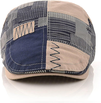 Men'S Beret Hat Cotton Buckle Adjustable Newsboy Hats Cabbie Gatsby Cap