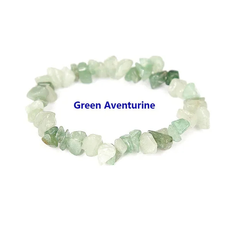 Natural Crystal Chakras Bracelet Natural Gemstone Chips Jewelry Bracelet Amethyst Red Agate Carnelian White Crystal Turquoise Citrine Bracelet (Adjustable Size)
