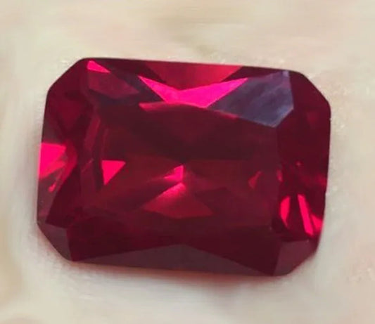 Exquisite 18.52CT Pigeon Red Gemstone Lab bred ruby 13x18mm emerald cut AAAA+ loose