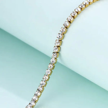 Stainless Steel Bracelets Fashion Gold Silver Color Trendy Women Bracelets Brief Grade Quality Zircon Tennis Chain Bracelets