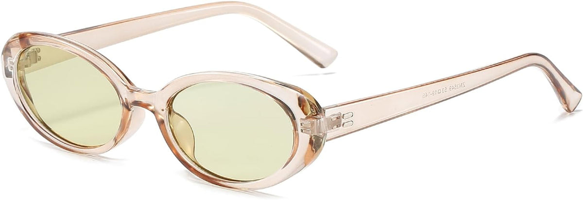 Retro Oval Sunglasses for Women Men Fashion Small Oval Sunglasses 90s Vintage Shades