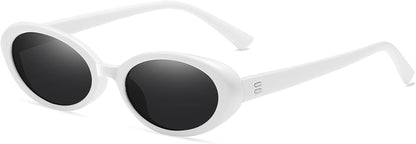 Retro Oval Sunglasses for Women Men Fashion Small Oval Sunglasses 90s Vintage Shades