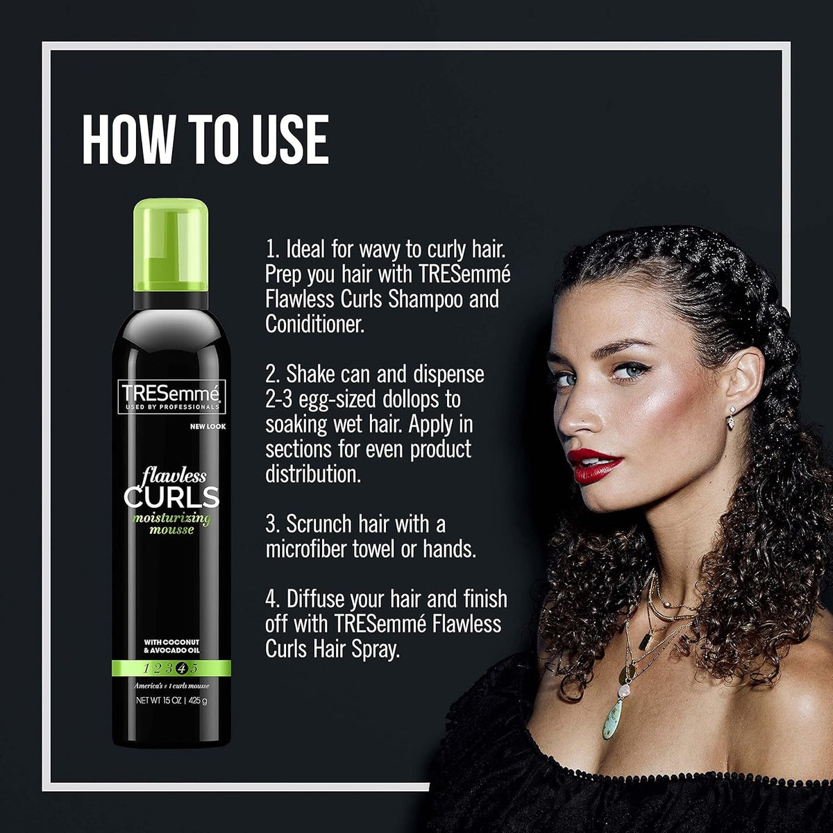 Flawless Curls Nourishing Mousse with Coconut and Avocado Oil 15 Oz
