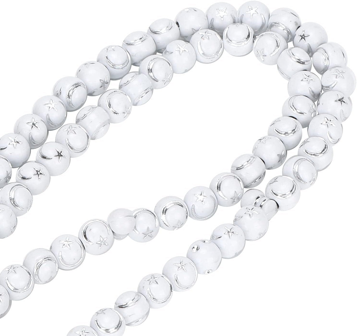 Islamic Prayer Beads, Muslim Rosary Beads 99 Grains Resin Gilding Religious Article Islam Prayer Rosary Beads Islamic Necklaces (White)