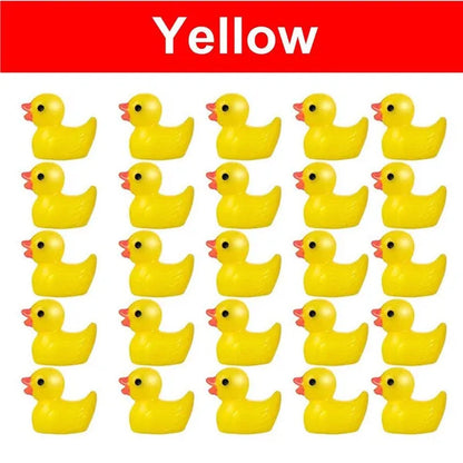 100/50/25/5PCS Cute Resin Mini Ducks Miniature Farm Artificial Animals Figures Ornament Tiny Duck for Home Fairy Garden Micro Landscape Potted Decor