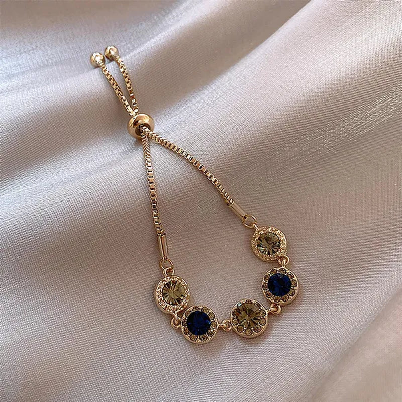 Adjustable Five-circle Rhinestone Bracelet