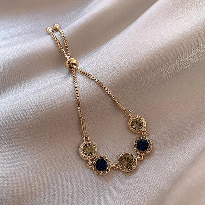 Adjustable Five-circle Rhinestone Bracelet
