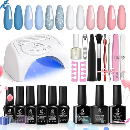 Beetles Purple Burgundy Red Gel Nail Polish Kit with Uv Light 48W LED Nail Lamp Dryer Spring Colors Neutral Gel Polish Starter Kit Peach Pink Manicure Set Soak off Gel Polish Skin Tone Gifts for Women