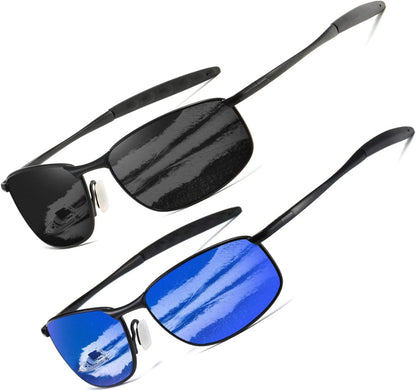 Polarized Sunglasses For Men Rectangle Metal Frame Retro Sun Glasses AE0395