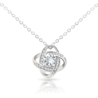 To My Beautiful Granddaughter S925 Sterling Silver Cubic Zirconia Knot Necklace Birthday Gift Ideas Message Card Gifts