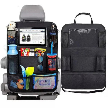 Car Backseat Organizer with Touch Screen Storage Pockets Cover Car Seat Back Protectors for Travel Trip Kids Car Accessories
