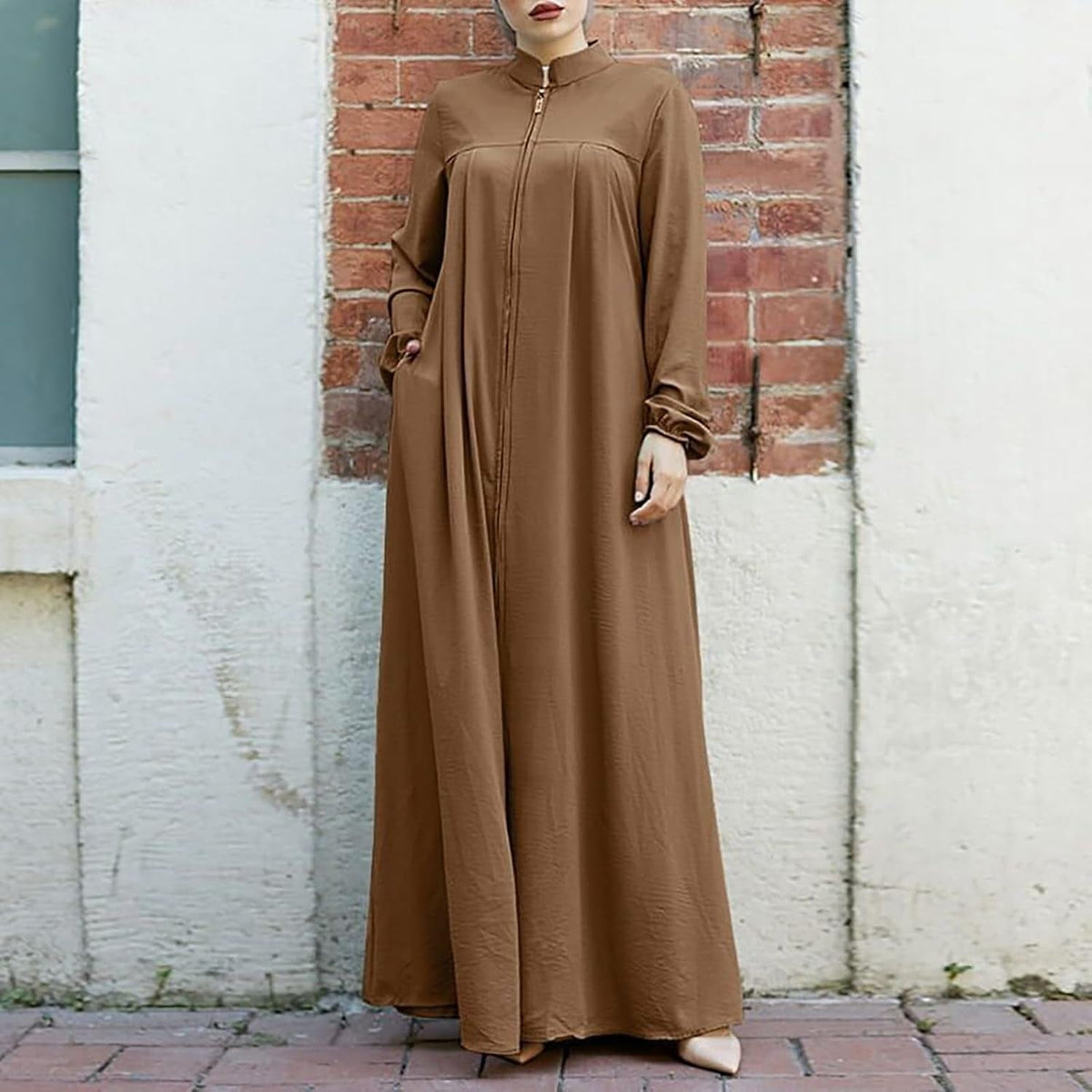 Women'S Chiffon Kaftan Abaya Dress Muslim Long Sleeve Self Tie Flowy Maxi Dress Abaya Casual Dress Dubai Outfits