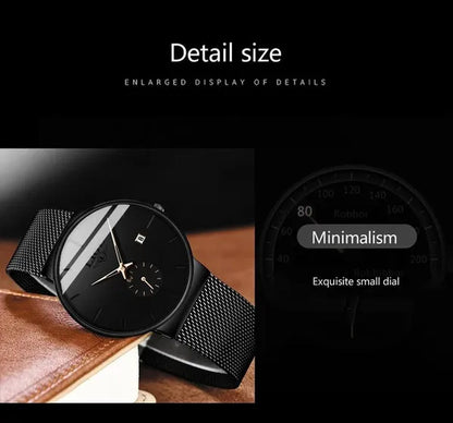 LIGE 2024 Fashion Mens Watches Top Brand Luxury Quartz Watch Men Casual Slim Mesh Steel Waterproof Sport Watch Relogio Masculino