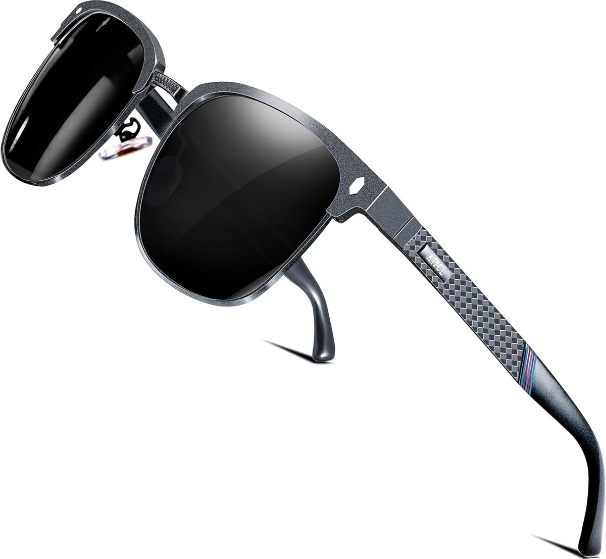 Men'S Driving Polarized Rimless Sunglasses Al-Mg Metal Frame Ultra Light