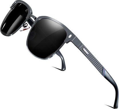 Men'S Driving Polarized Rimless Sunglasses Al-Mg Metal Frame Ultra Light