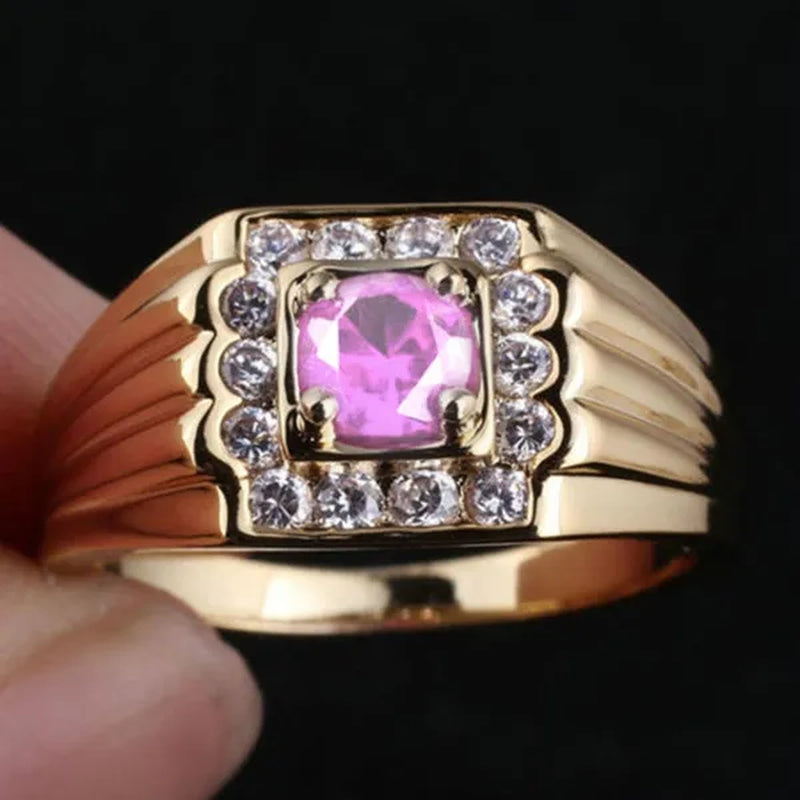Genuine 18 K Yellow Gold Filled 925 Sterling Silver Ring Lucky Sapphire Diamond Jewelry Anniversary Proposal Gift Party Infinity Band Engagement Wedding Rings Size 5 - 11