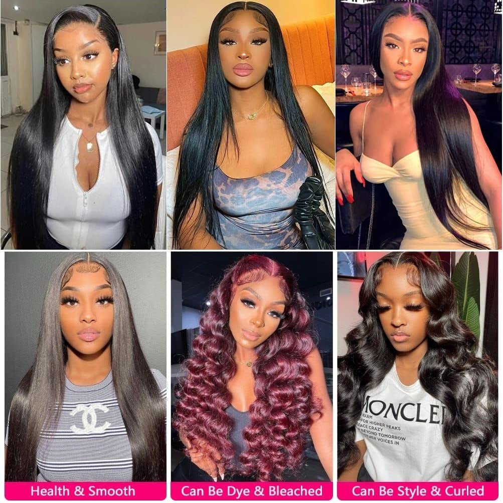 Straight Bundles with Closure Human Hair 10 12 14+10 Brazilian Human Hair Bundles with Closure Straight 100% Unprocessed Virgin Weave Hair Bundles with Closure 10A Bundles Human Hair with Lace Closure