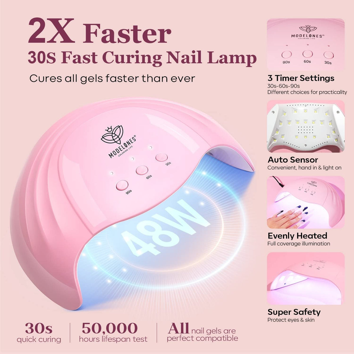 35 Pcs Gel Nail Polish Kit with U V Light 48W Nail Lamp - 12 Colors Nude Pink Gray Glitters Gel Nail Polish Set Glossy & Matte Base Top Coat Nail Art Decoration Manicure Tools Salon DIY Gift