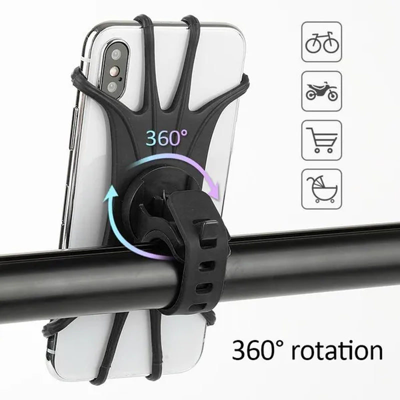 Silicone Bicycle Phone Holder Motorcycle for Mobile Phone Stand Bike GPS Clip Quick Mount