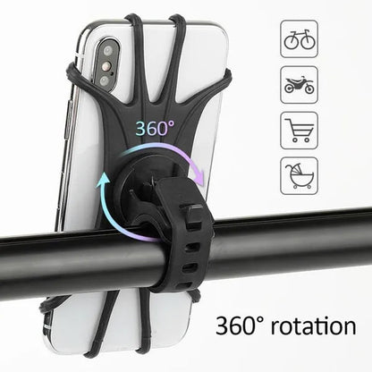 Silicone Bicycle Phone Holder Motorcycle for Mobile Phone Stand Bike GPS Clip Quick Mount